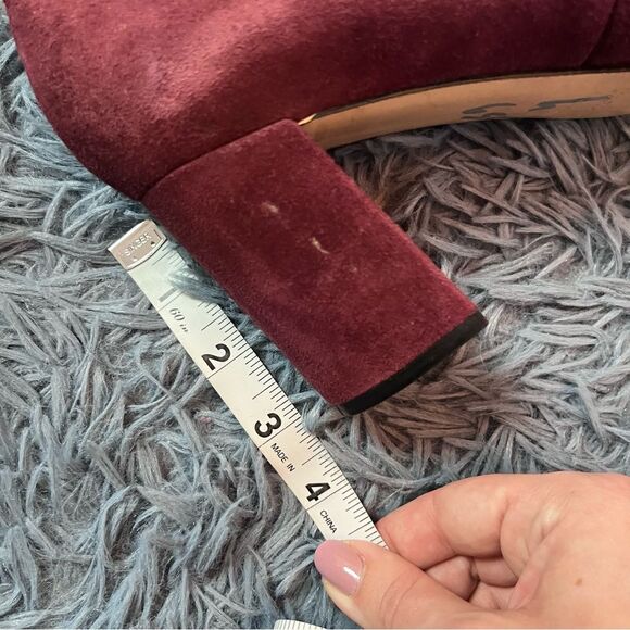 Marc Fisher Women's Burgundy Suede Pointed Toe Block Heels Size 10 - Picture 3 of 4